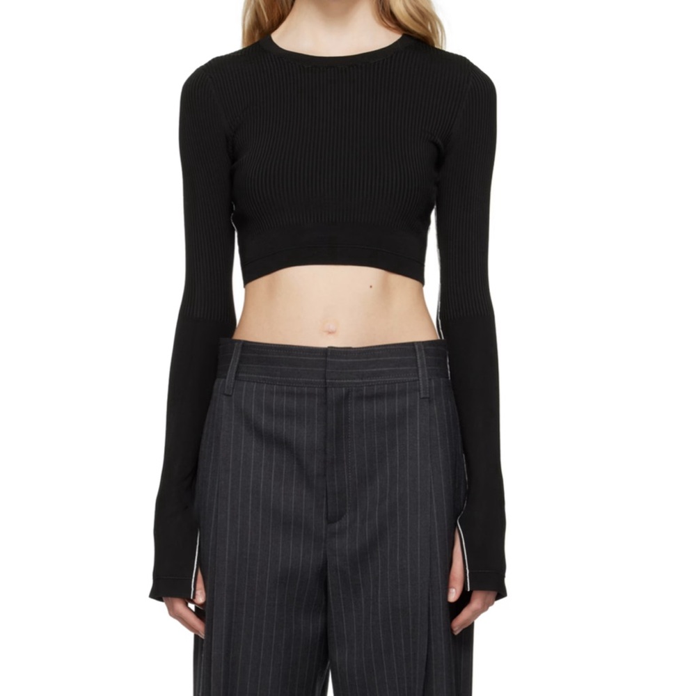 Maria McManus Black Cropped Long Sleeve size small